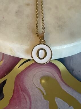 C Letter initial pendant necklace stainless steel
